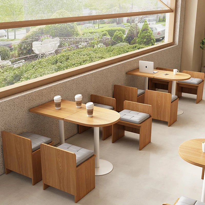 cafe booth seating modern leather booth leisure cafe wooden sofa chair coffee table set