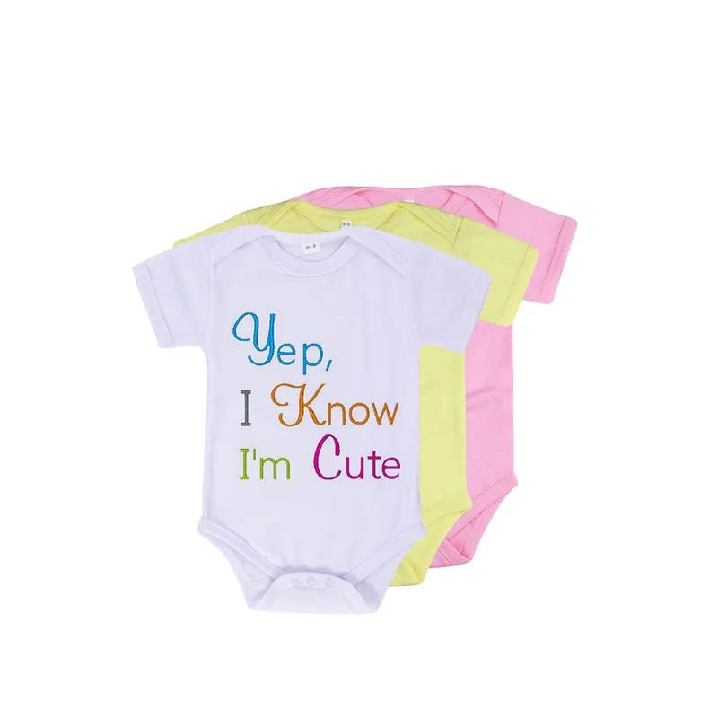 Custom Sublimation Polyester Cotton Feel Baby Onesie Clothes