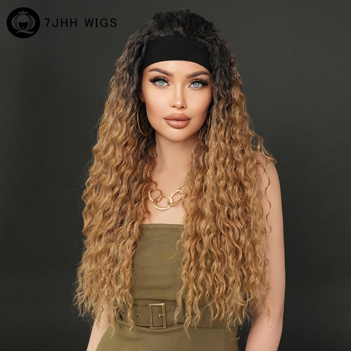Headband Wig Synthetic Hair Straight 28 Inch for Black Women Glueless None Lace Front Hair Machine Made Wigs Natural Black 150%