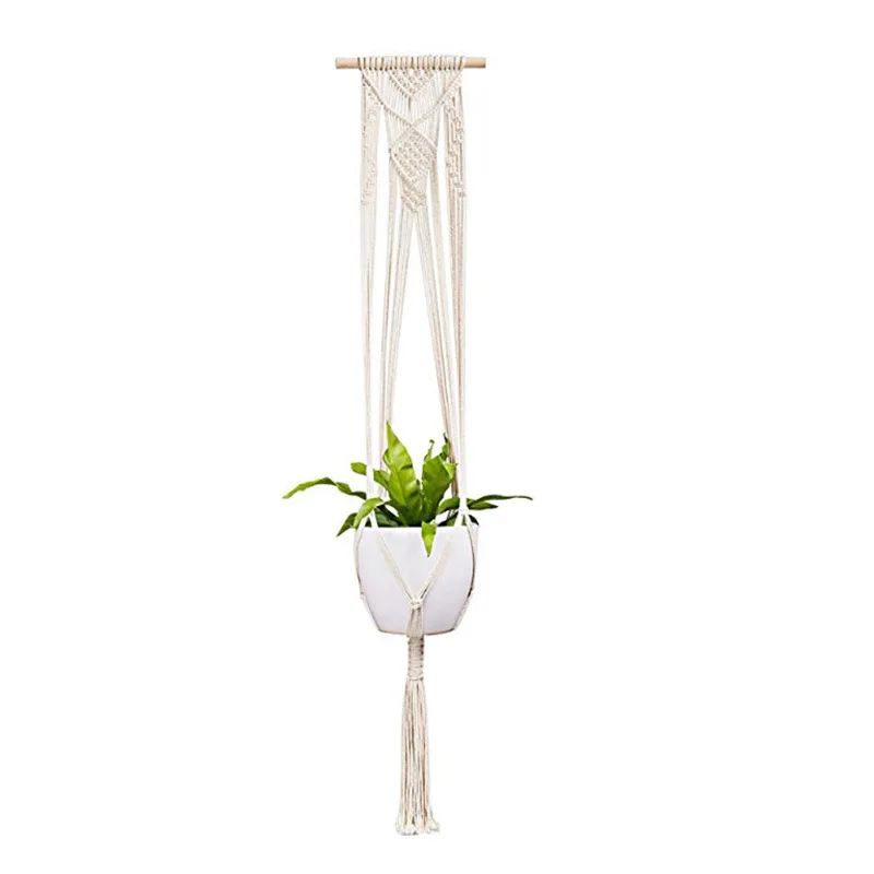 Boho Home Decor 4 Pack Different Tiers Indoor Hanging Planters Basket with 4 Hooks