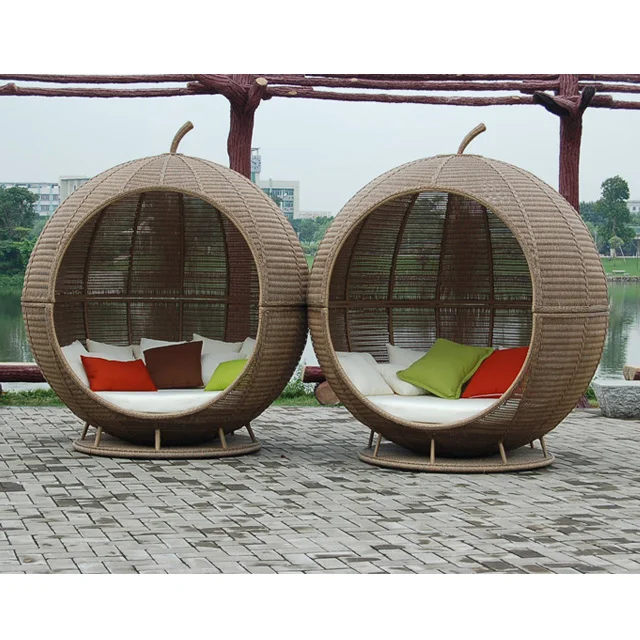 Outdoor furniture apple style rattan weaving sofa