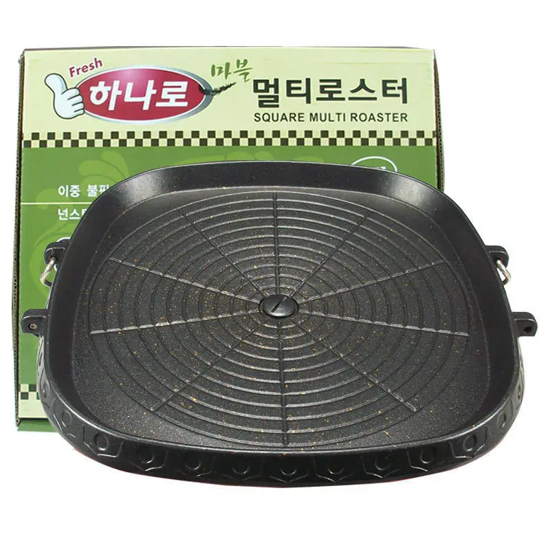 Outdoor Camping Barbecue Pan Non-stick Home Korean Plate Cassette Oven Commercial Portable Medical Stone Iron Plate