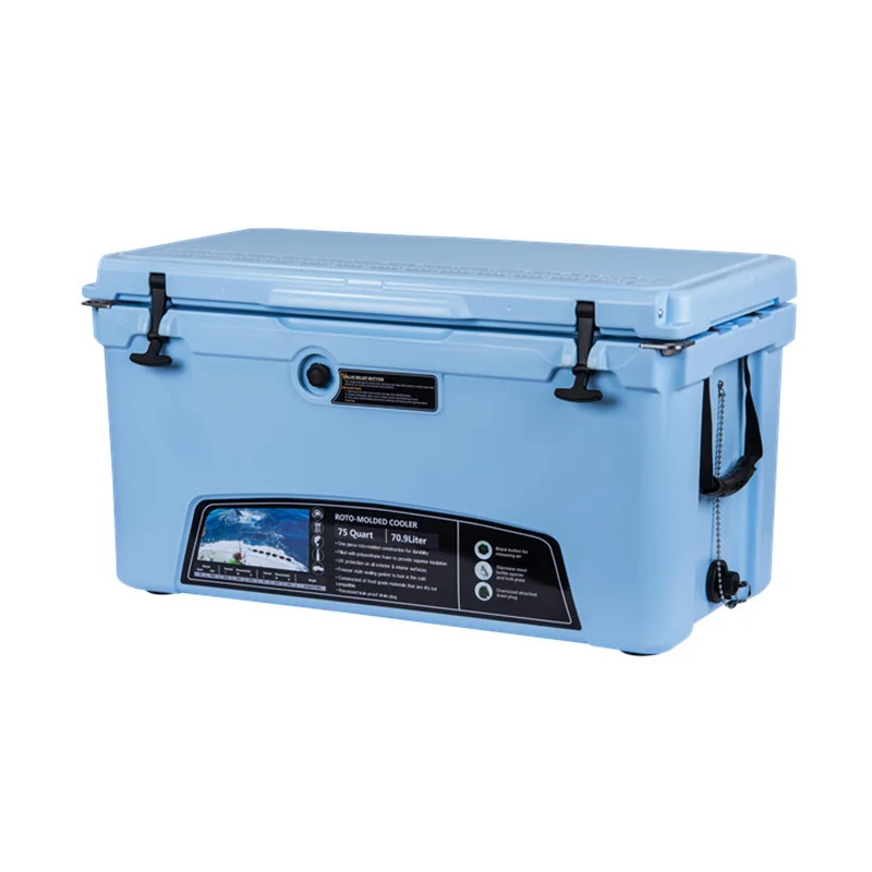 Wholesale rotomolded hard cooler box ice chest cooler 75QT large size outdoor coolers for camping fishing hiking