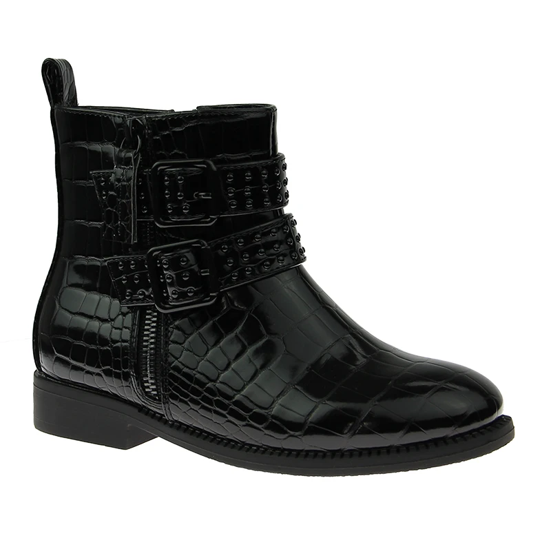  Модные детские осенне-зимние ботильоны из искусственной кожи croc для