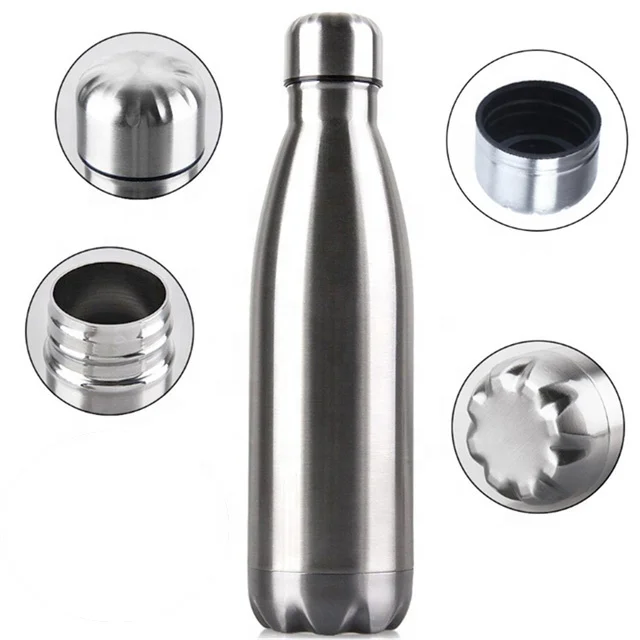 Cola Shape 304 Stainless Steel Double Wall Vacuum Flask Insulated Sport Water Bottle