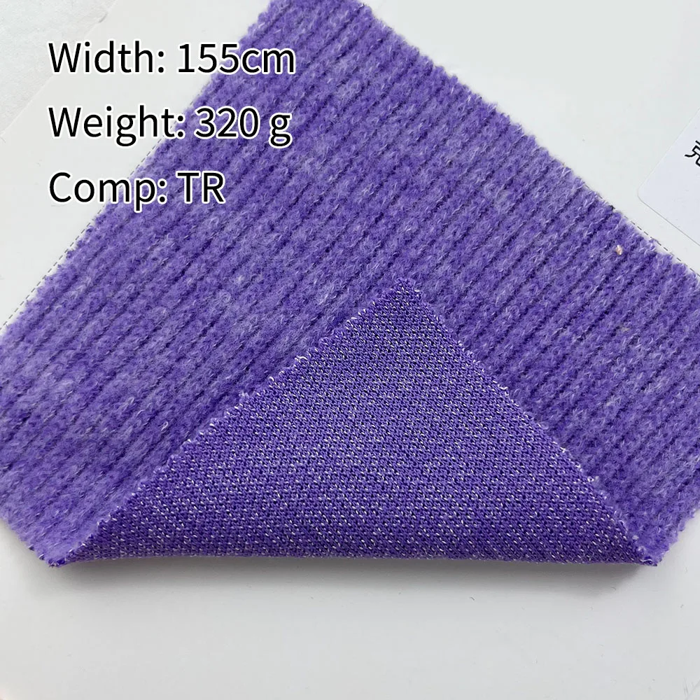 Autumn 320g TR blended coarse needle knitted Fleece fabric casual wear Korean fashion rib Polyester rayon fabric