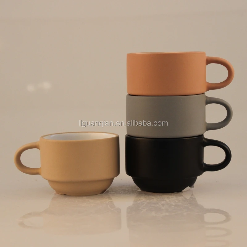 custom stackable porcelain mug cup set with stand for home use