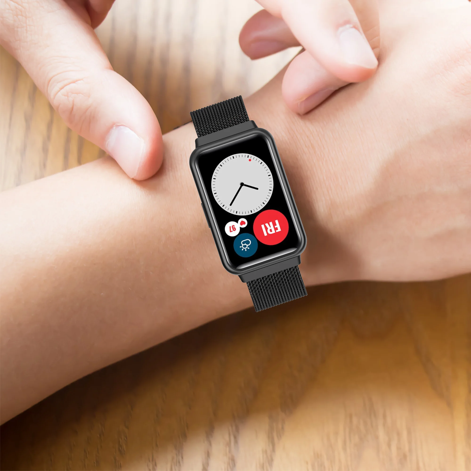 Luxury Milanese Stainless Steel Watch Strap for Huawei watch Fit/Fit new/watch FIT Special Edition