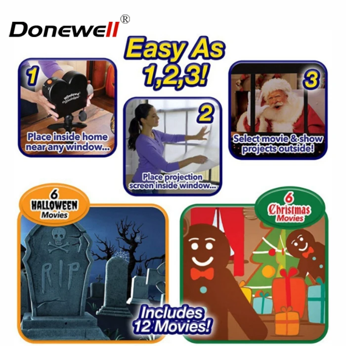 
Hot sale Christmas Halloween Laser Projector outdoor home display light projector mini window projector for kids 