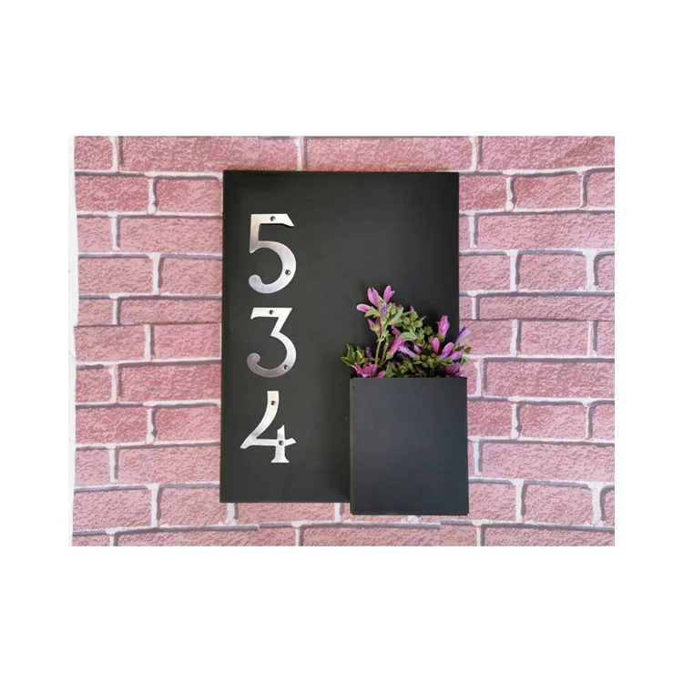 Customized Size Floating Mounted Or Flush Mounted Zinc Alloy Door Number Plate With Screw Holes
