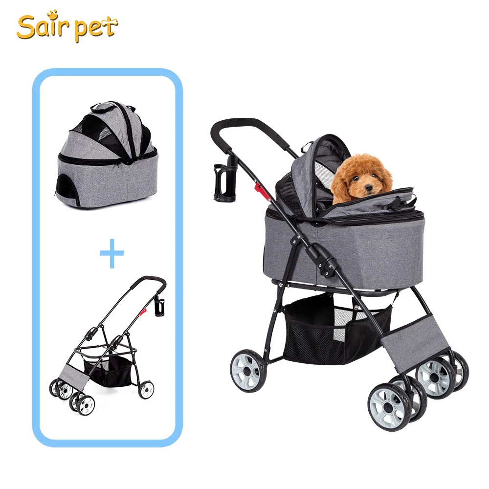 Large Pet Stroller Luxury Folding Outdoor Dog Strollers Trolley Twin Pet Stroller Pet Cats Dogs Buggy