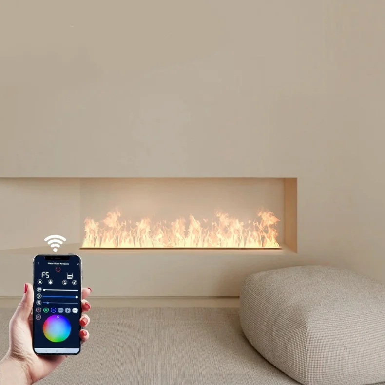 Inno-Fire 60-Inch Electric Fireplace Modern Water Vapor Decor with WiFi Remote Control Indoor Use Living Room Hotel Made Steel