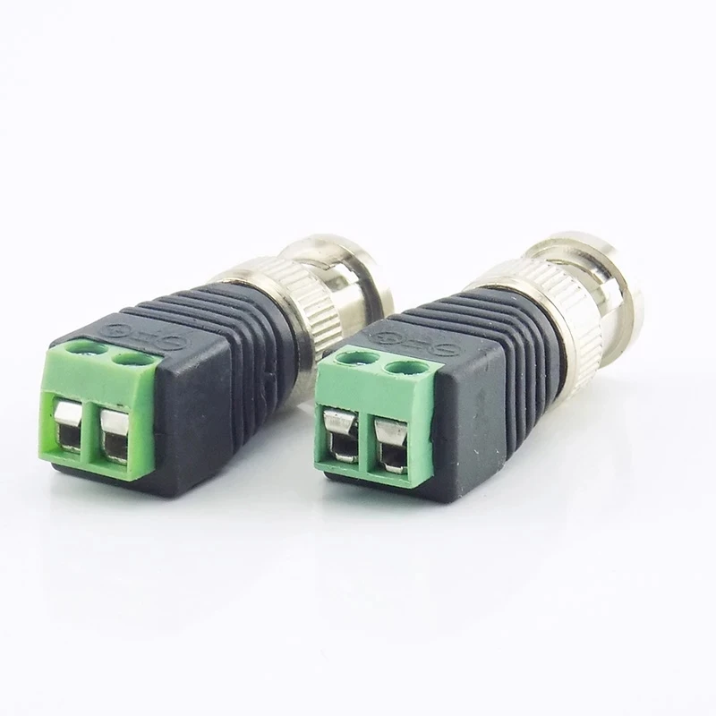 Coax CAT5 BNC Male Connector Plug DC Adapter Balun Connector for CCTV Camera Security System Surveillance Accessories