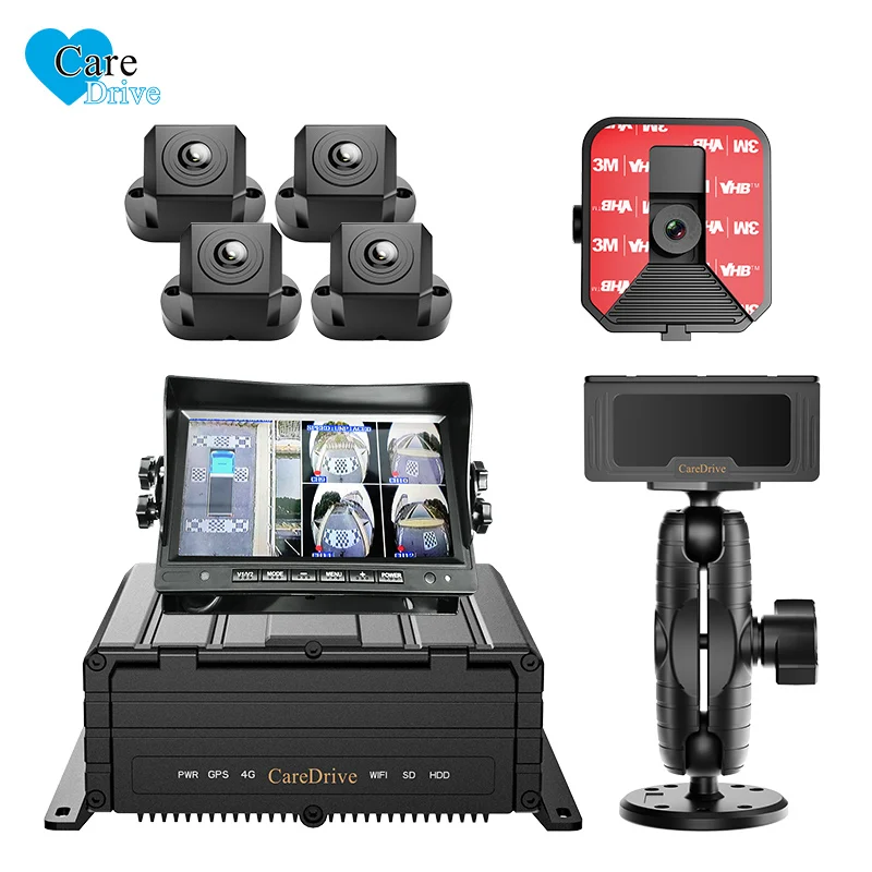 CareDrive MR930 AI DSM ADAS 360 AVM Blind Spot Detection Driving Sleeping Collision Warning Truck GPS Tracking 12CH MDVR System