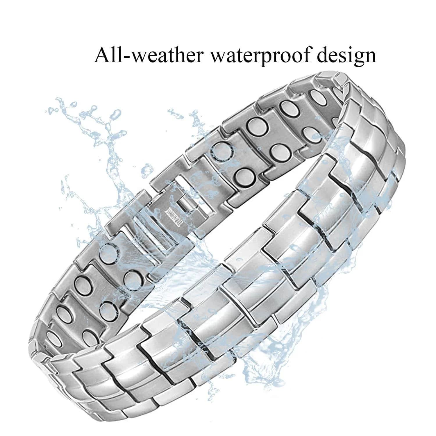 Luxury Silver 24K Gold Plated Titanium Stainless Steel Bracelet Wholesale Germanium Ion Energy Magnetic Men Bracelets Health