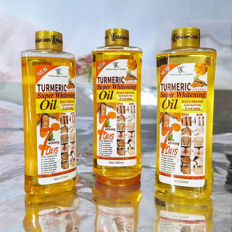7 Days Turmeric Rose Almond Papaya 200ml Body oil Moisturizing Super Whitening CarrotTurmeric Oil Body Massage Oil