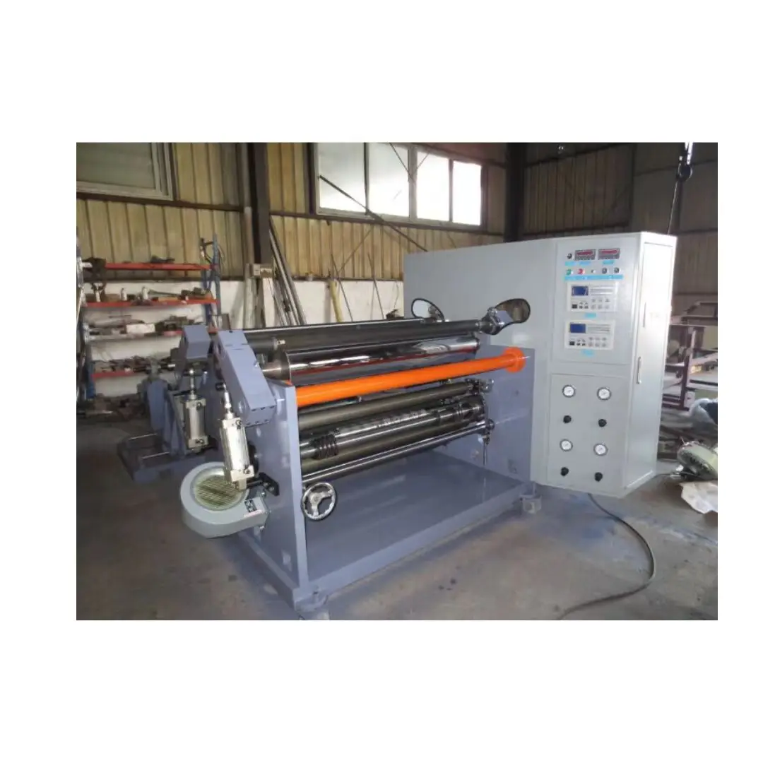 QFJ600B paper plastic film roll to roll slitter slittng rewinder rewinding machine