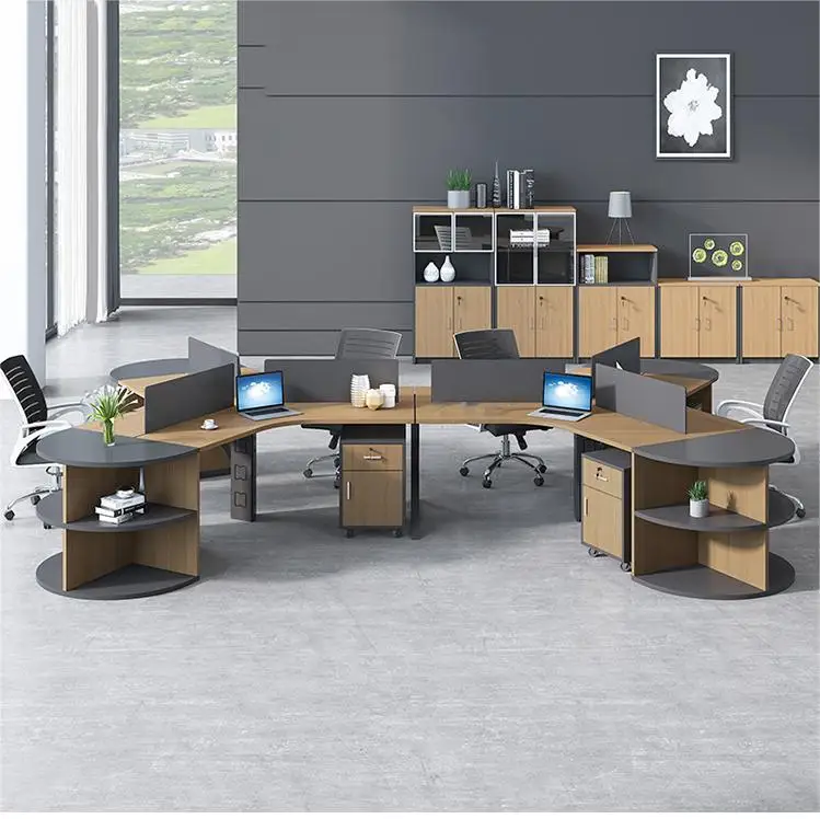 CBD office building company office staff desk 2/3/6 staff computer desk workstation office partition desk combination