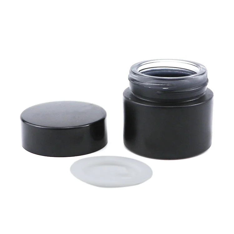 10ml pretty luxury cream jars smoke black matte frosted glass cosmetic jar container 10g black lid plastic with spoon