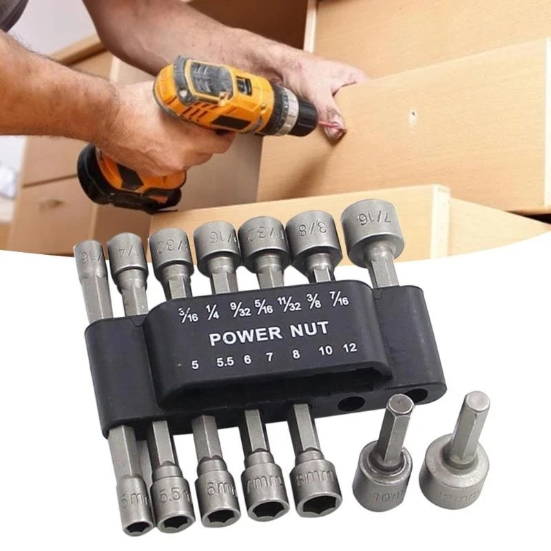 5-13mm Hexagon Nut Driver Drill Bit Socket Screwdriver Wrench Set high quality carbon steel wrench socket bit