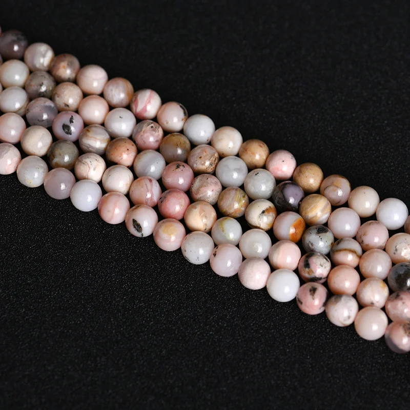 Hot Sale Natural Smooth top grade rondelle pink opal Gemstone loose beads Jewelry Accessories  bracelet necklace