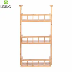 Bamboo Refrigerator Side Storage Shelf, 3 Tiers Kitchen Organizer Spice Jars Rack