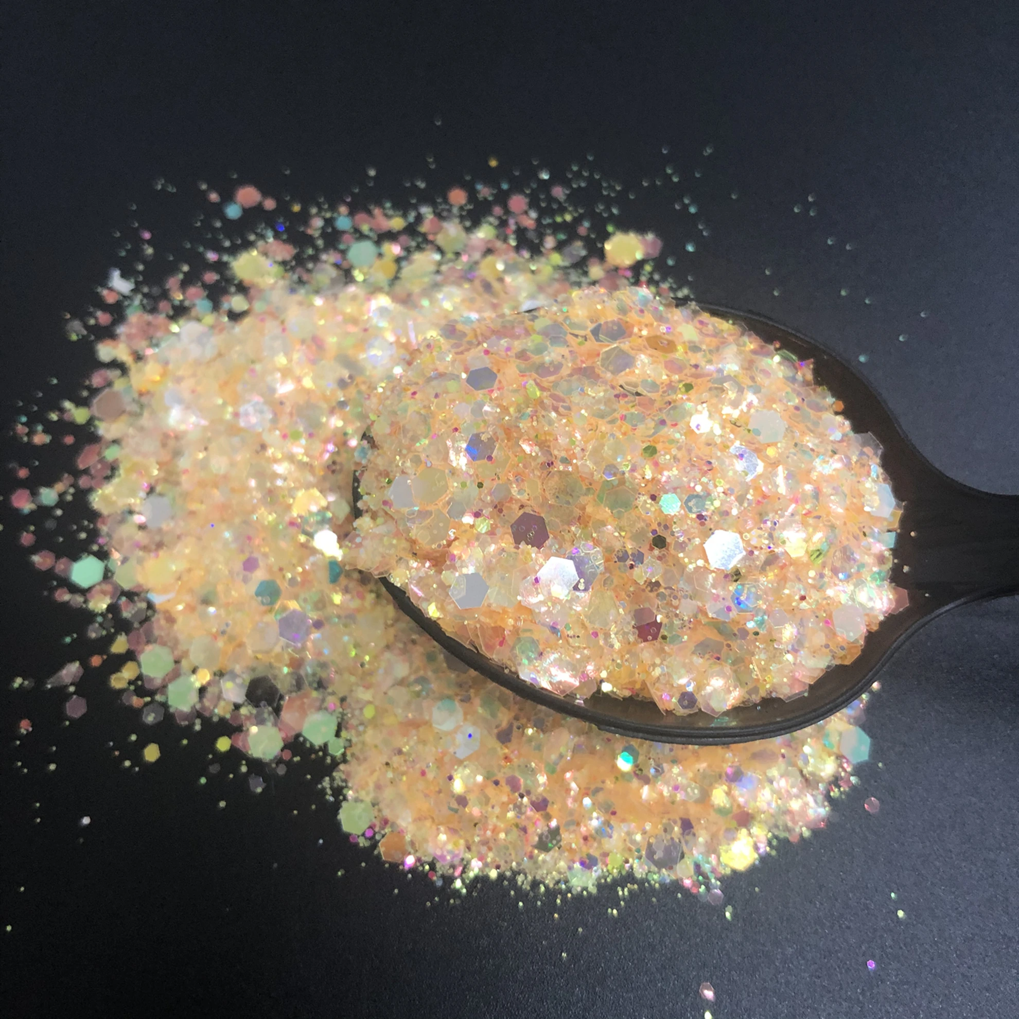 Bulk Wholesale Chunky 3D Diamond Sequins Iridescent Laser Nail Glitter Mix For Nail Arts, Makeup