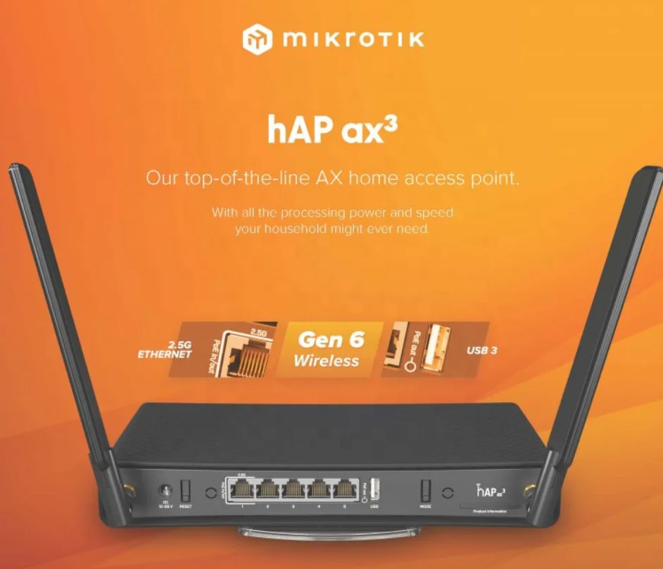Беспроводной маршрутизатор Mikrotik AP Hap Ax3 C53UiG