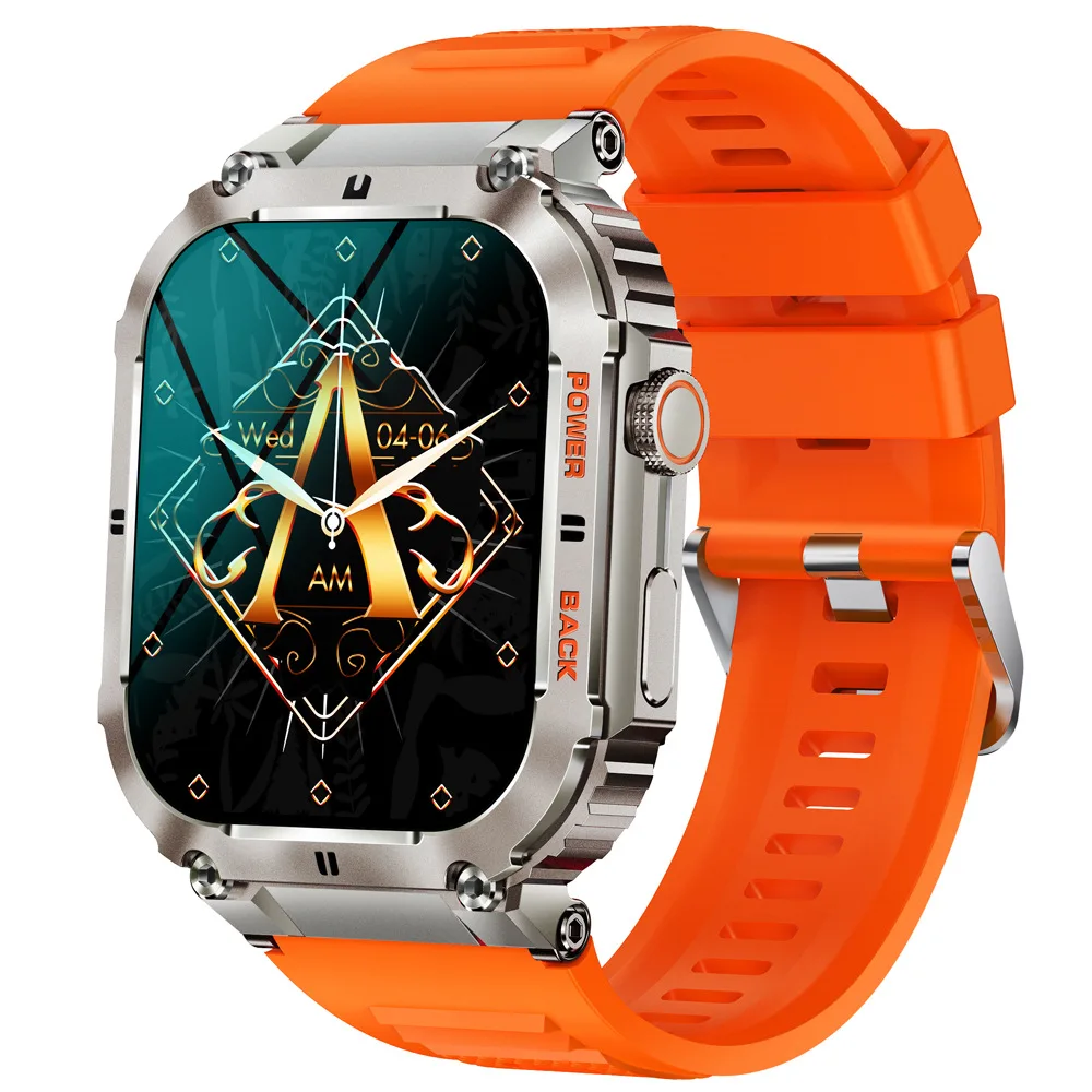 1.96-inch metal case, heart rate, blood pressure, blood oxygen, sleep, weather information reminder, waterproof call watch
