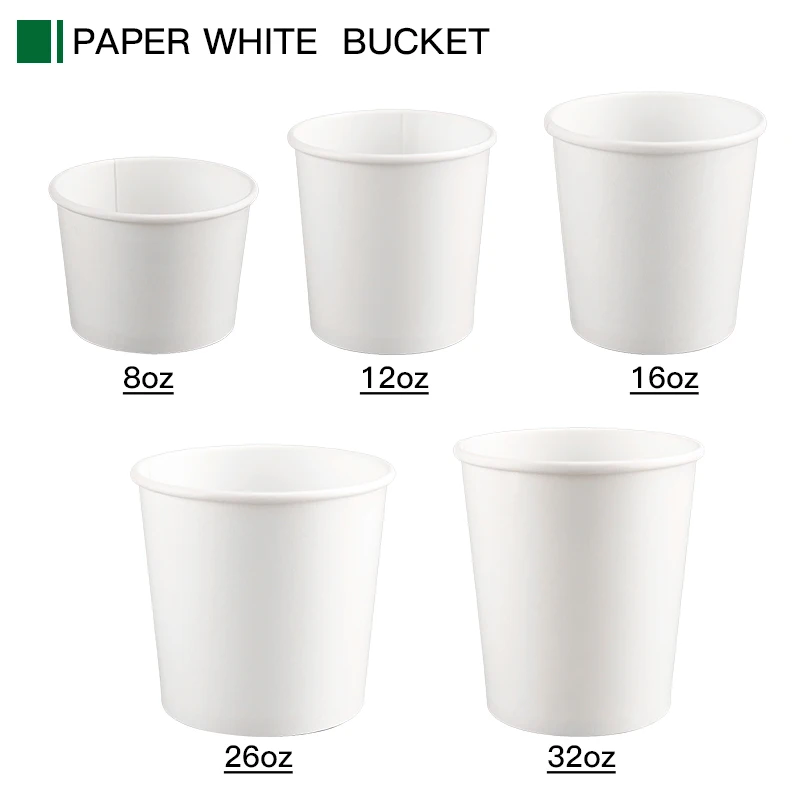 Disposable Biodegradable Takeout Salad Paper Bowl Ice Cream Porridge Rice Noodle Soup White Kraft Cups With Lid