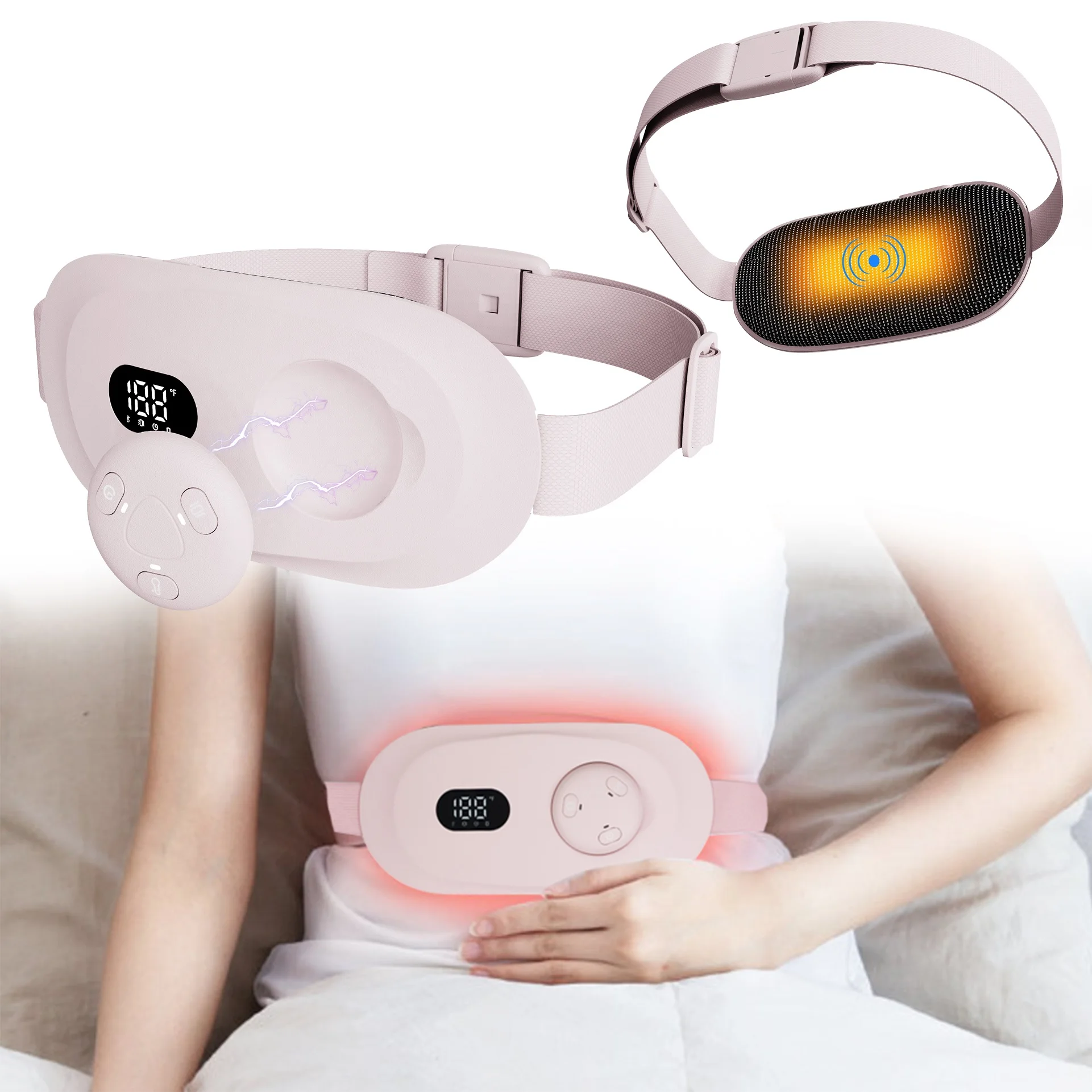 Relieves Lumbar Muscle Strain Hot Compress Warm Palace Vibrating whole body waist trainer lower back belt massager