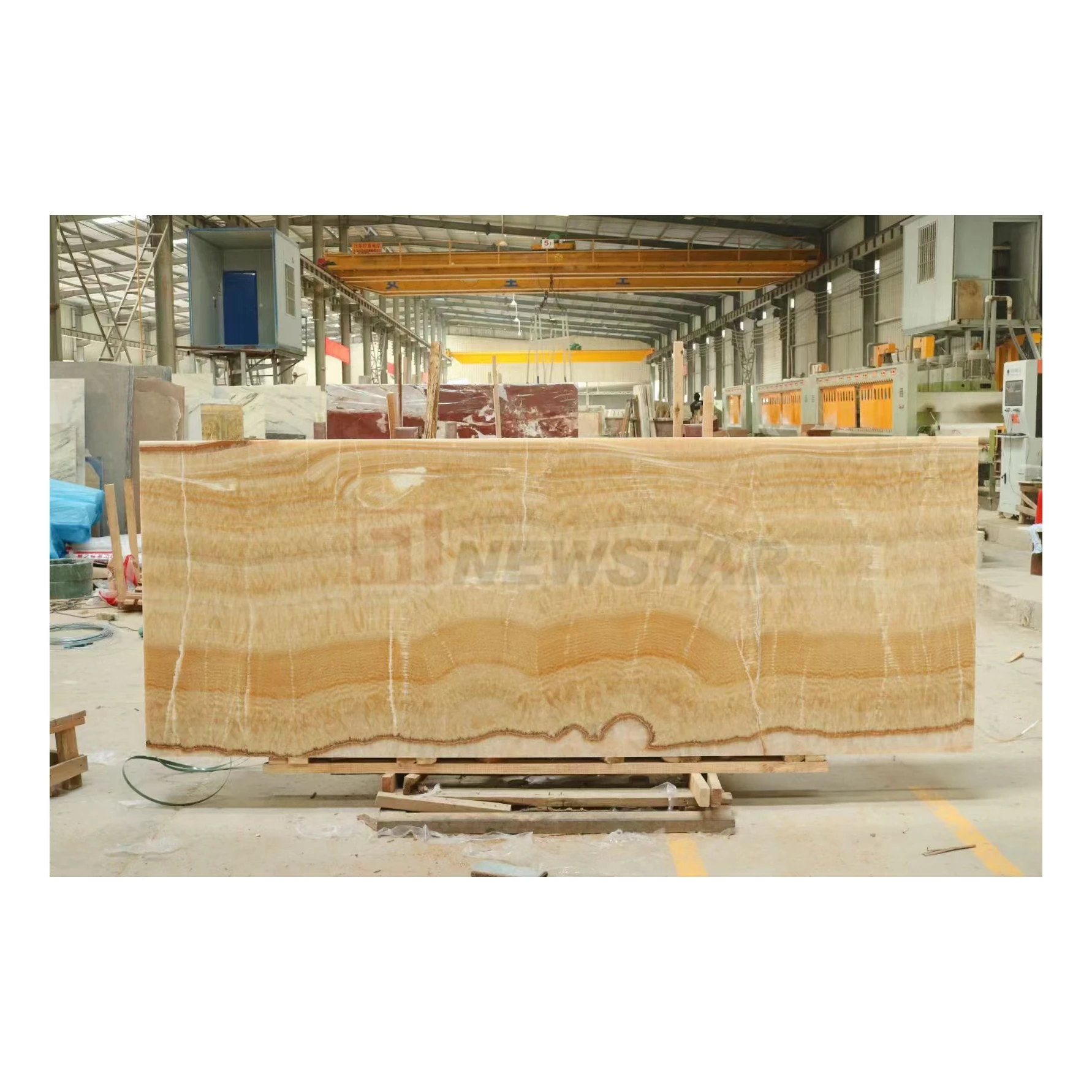 Newstar Natural Marble Stone Honey Onix Slab Countertop Floor Wall Tiles Yellow Onyx Slabs Bookmatch Yellow Marble Slab