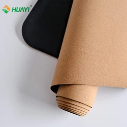 HUAYI Eco-friendly  non-slip custom logo natural printed 4mm 5mm 6mm cork yoga mat