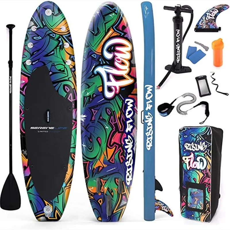 Stand up paddle board with carbon fiber paddle oars fine accessories highly equipped inflatable sup boards