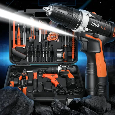 
Household screw driver 12V lithium electric drill tools hardware Multifunctional maintenance tool electric drill set 