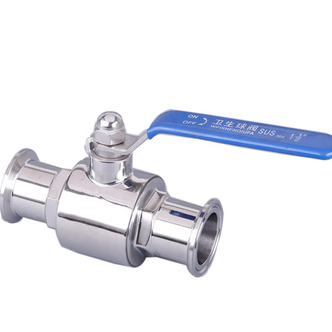 Sanitary Control Valve Stainless Steel 2 Way Tri Clamp Direct Way Ball Valve for Food Beverage Quick Connect Ball Valve