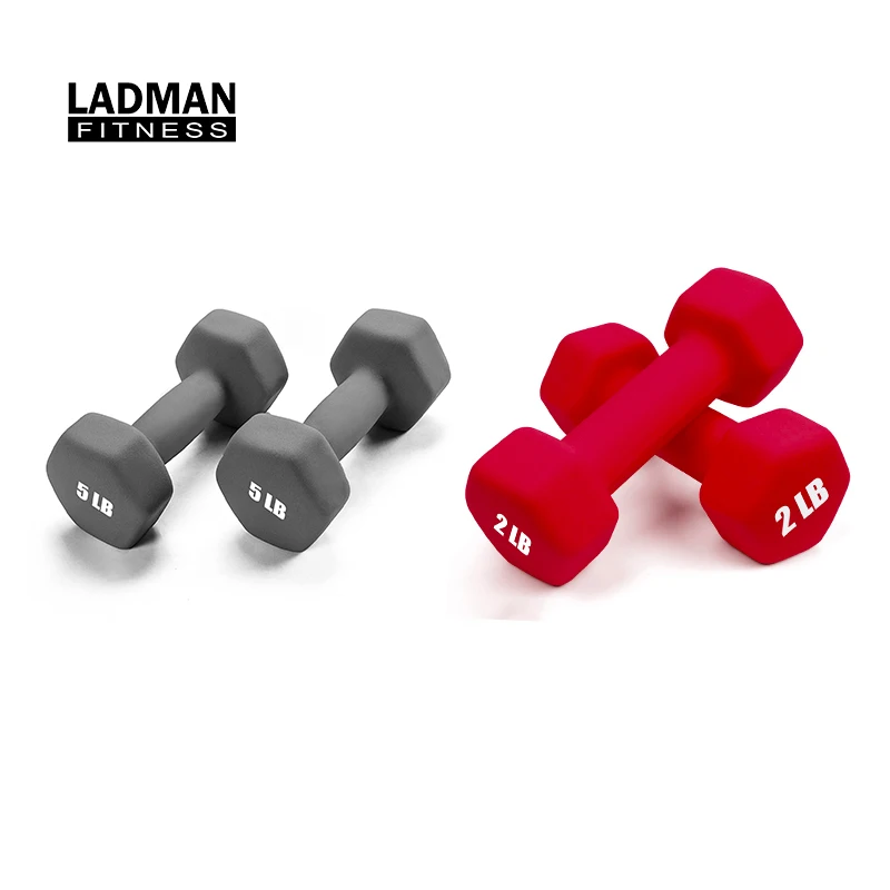 Anti-Slip Anti-roll Solid Cast Iron women Hex Shape Colorful neoprene dumbbells for home fitness