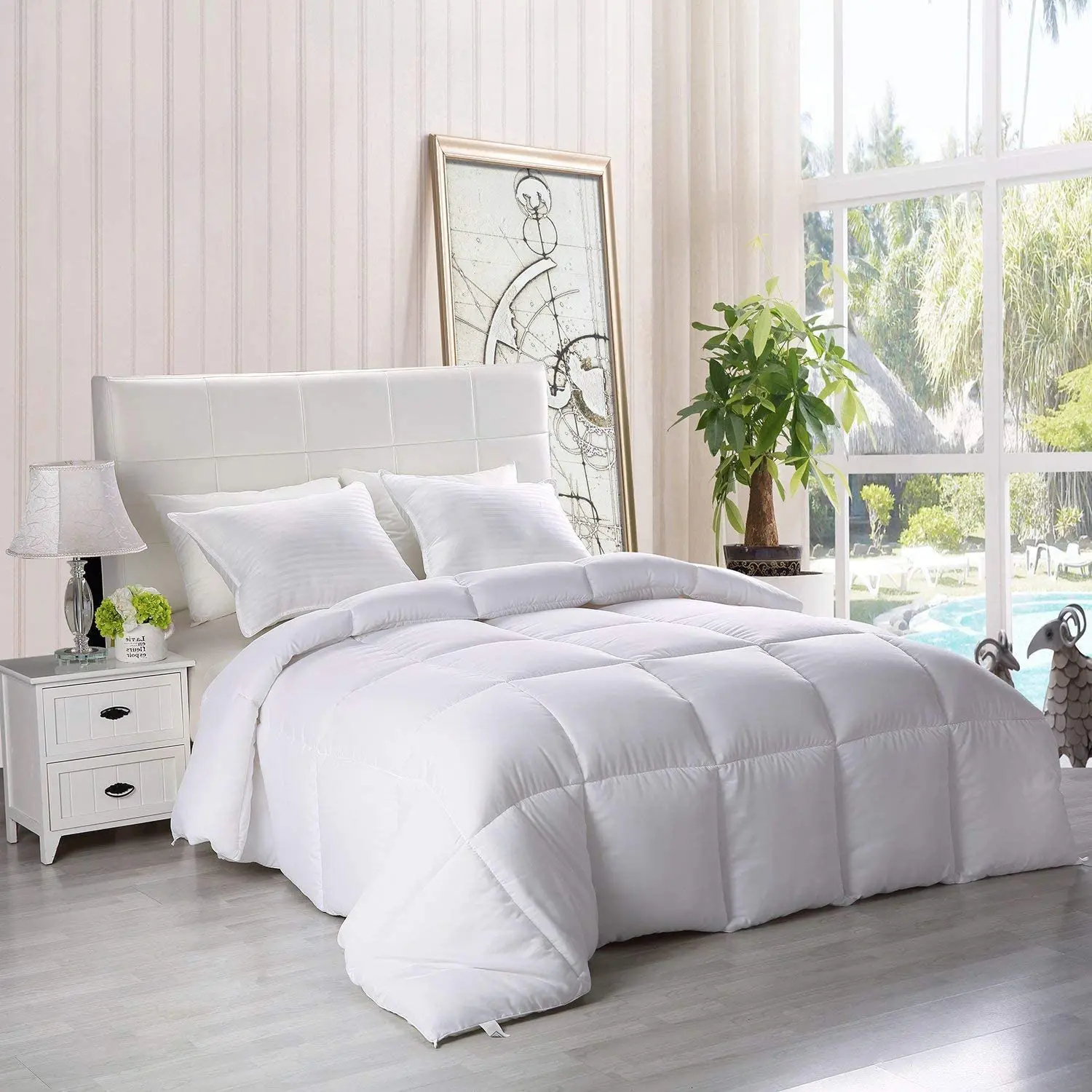 Wholesale Luxury White Goose Down Comforter 100% Cotton Cover Quilted Duvet Insert Down Alternative for All Season