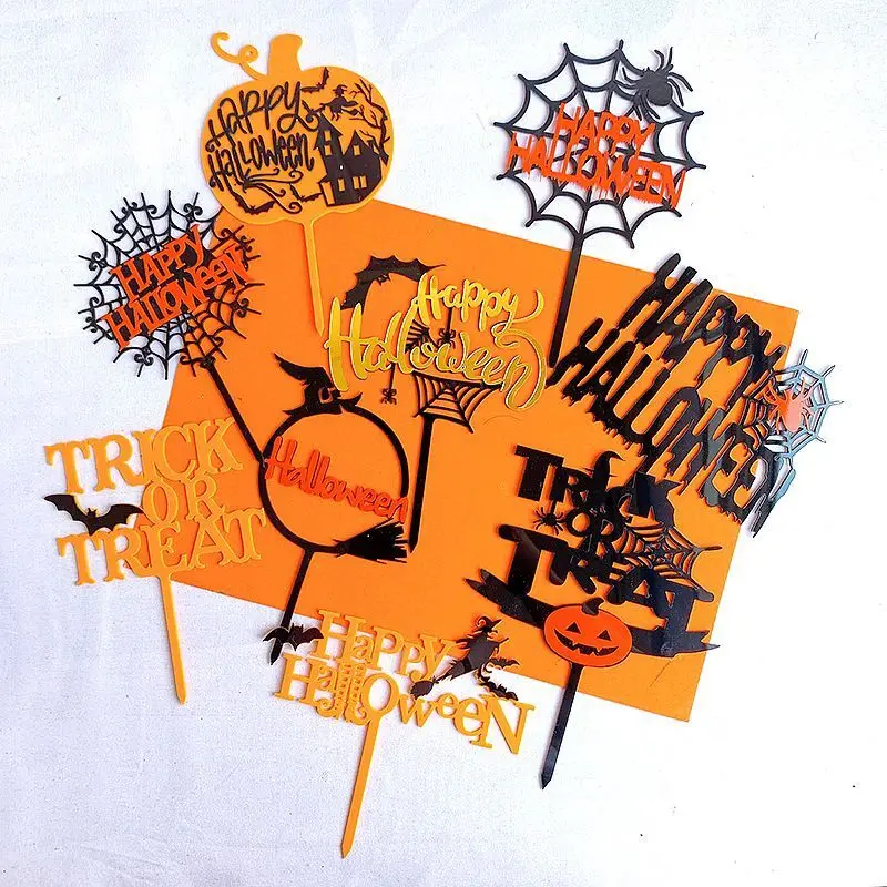 Halloween Acrylic happy birthday Cake Toppers Cake Decoration for for Halloween party decoration