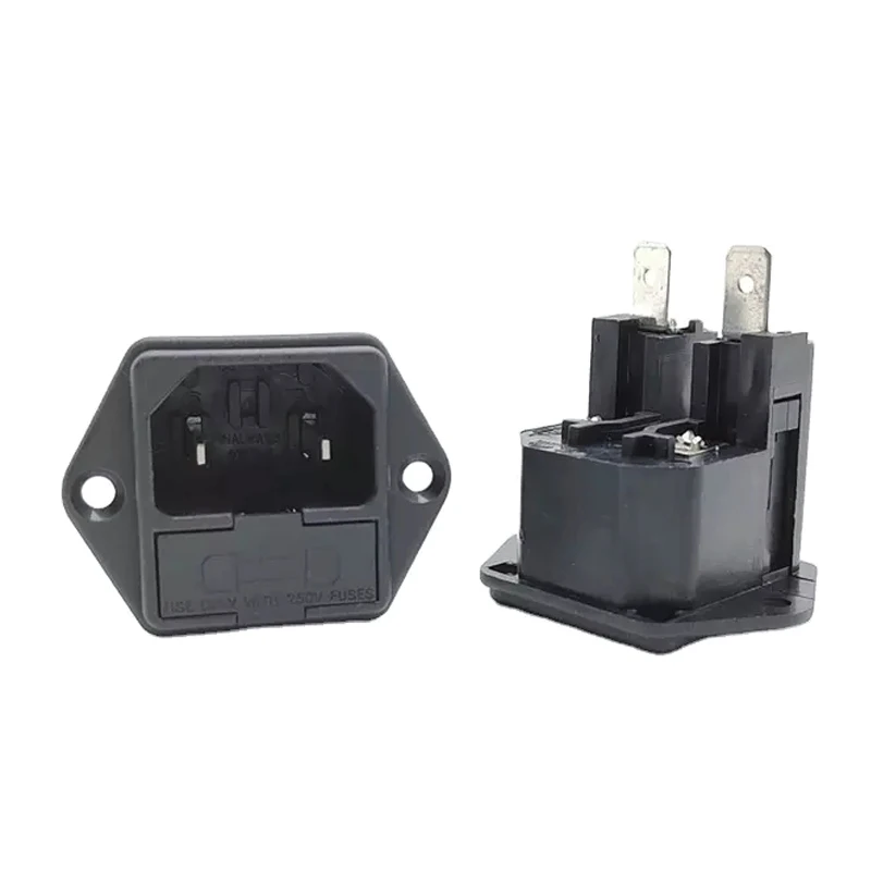 AC-03 AC power socket outlet with double fuse holder and fixed mounting hole