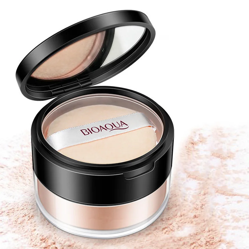 OEM bioaqua oil controlling mineral repairing long lasting breathable vegan whitening loose setting powder