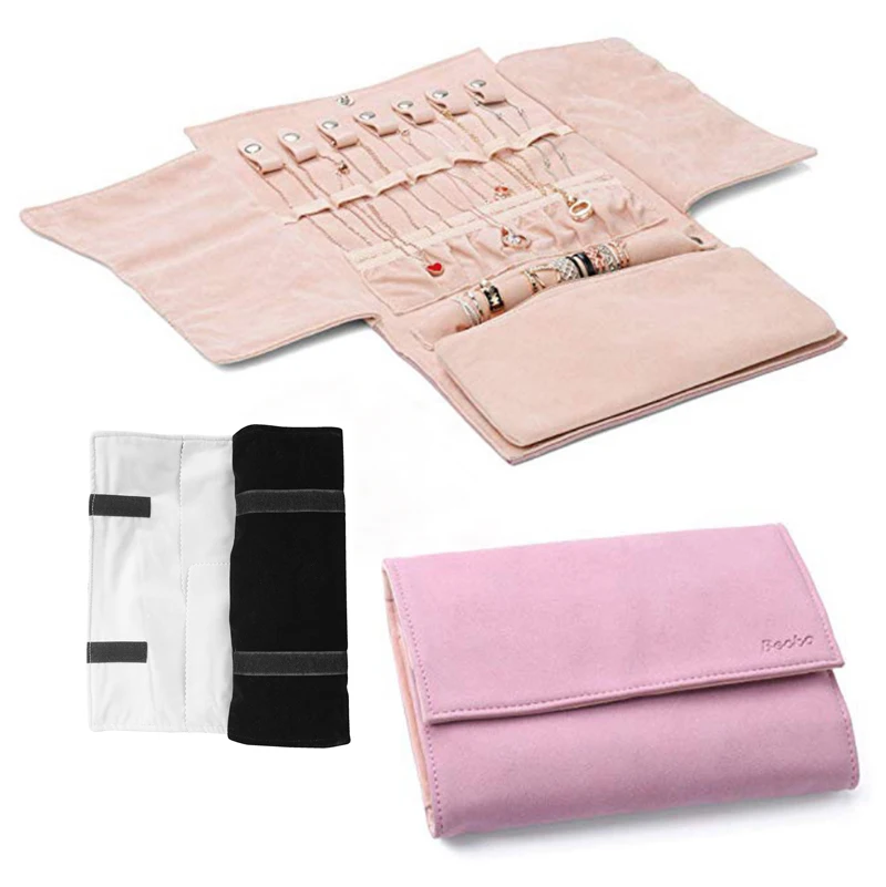 Оптовая продажа серые бархатные дорожные ювелирные изделия подвесные рулонные мешочки золотые