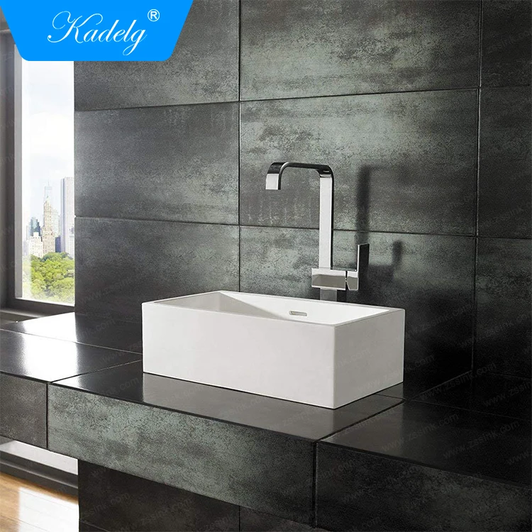 Euro style bathroom sink bowl solid surface standing wash basin