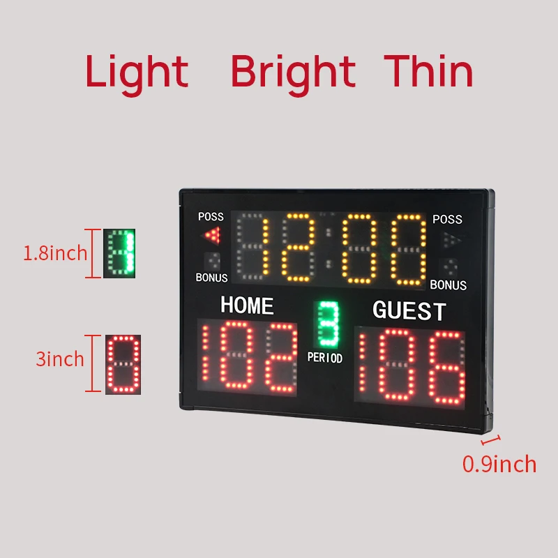 Pool Digital Portable Large Plastic Scoreboard Remote for Truck Scale Scoreboard for Games Display