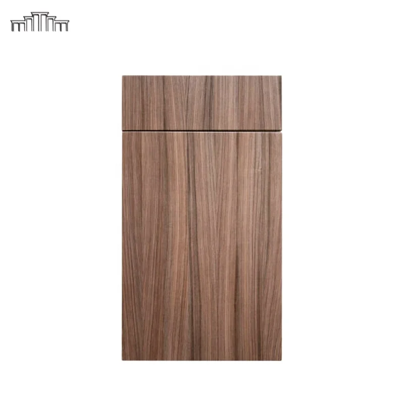 Apartment Hotel School Project Wholesale Frameless MDF Melamine Flat Panel Drawer Door Kitchen Cabinets With DTC Soft Close