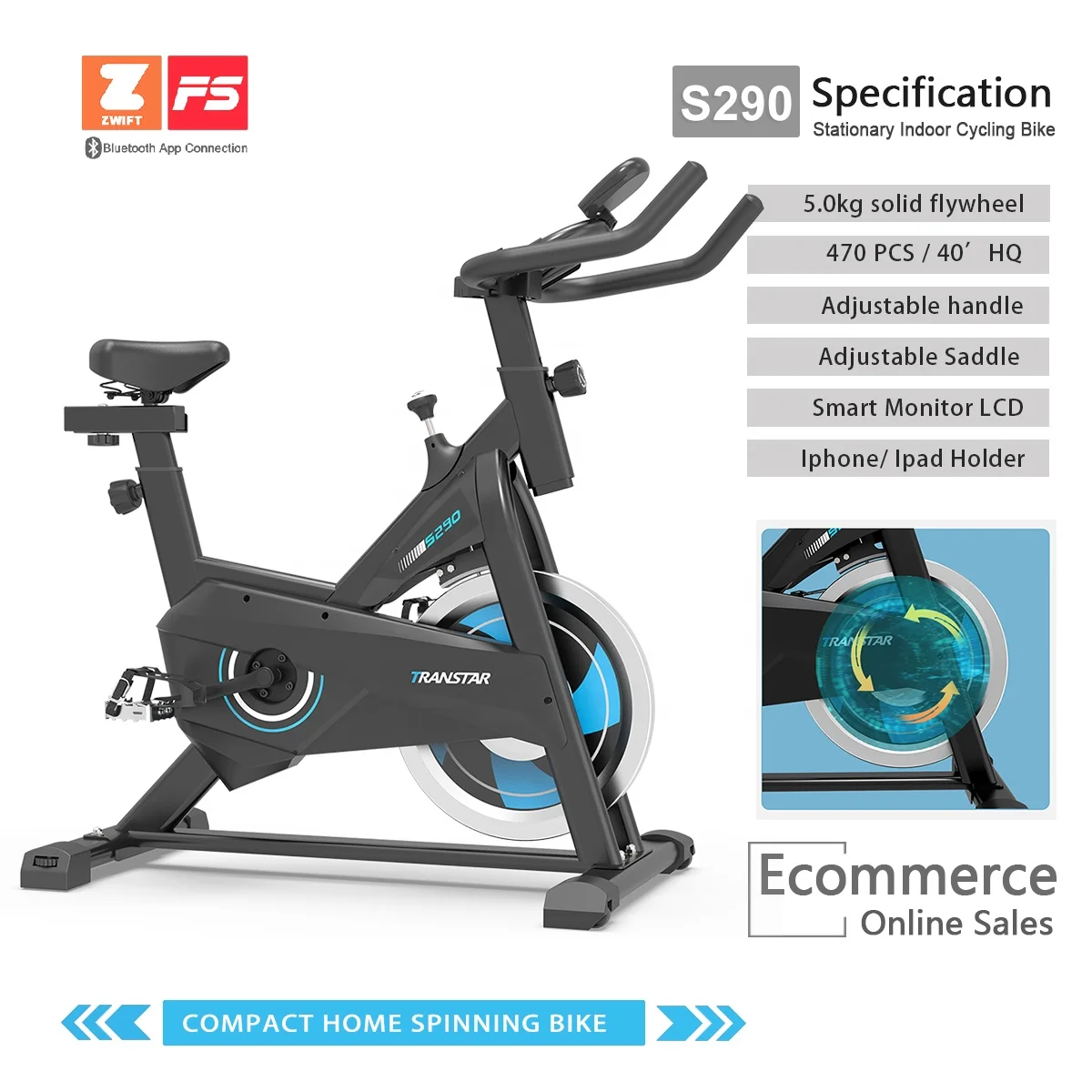 Online Sales Cardio Fitness Bicicleta Estatica Indoor Exercise Spinning Bike for Home Gym