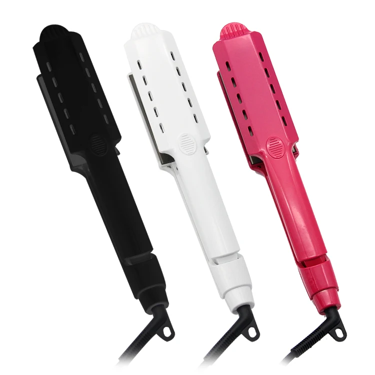 Steam Straighteners for Hair Professional Salon Ceramic Tourmaline Vapor Steam Flat Iron Hair Straightener 2 in 1 Curling Iron