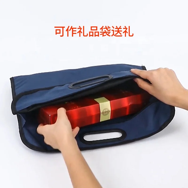 Waterproof functional storage double layer thickness school office certificate document file document bag