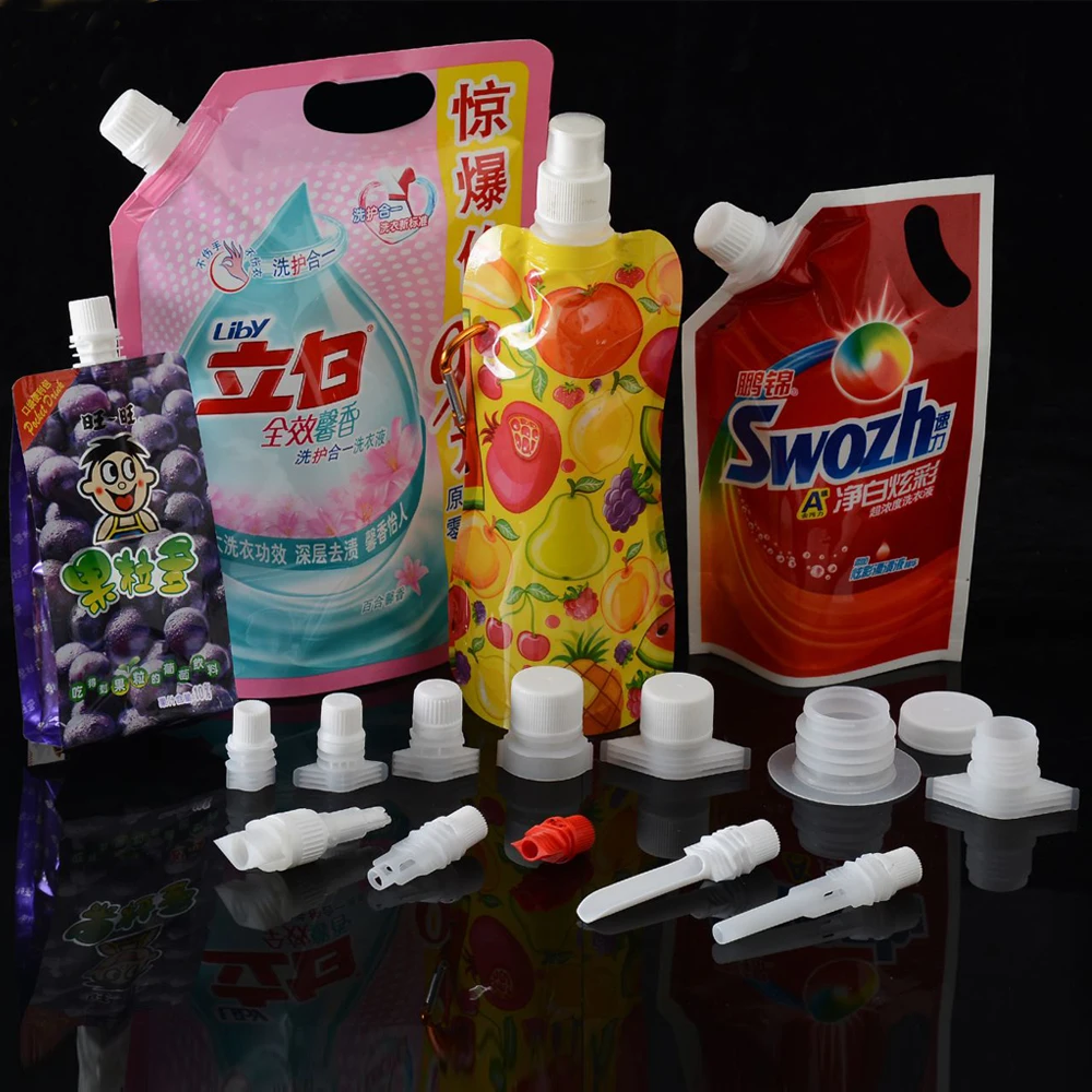 Shantou 9.6mm 21.5mm 28mm 30mm 38mm food packing plastic bag spout with cap