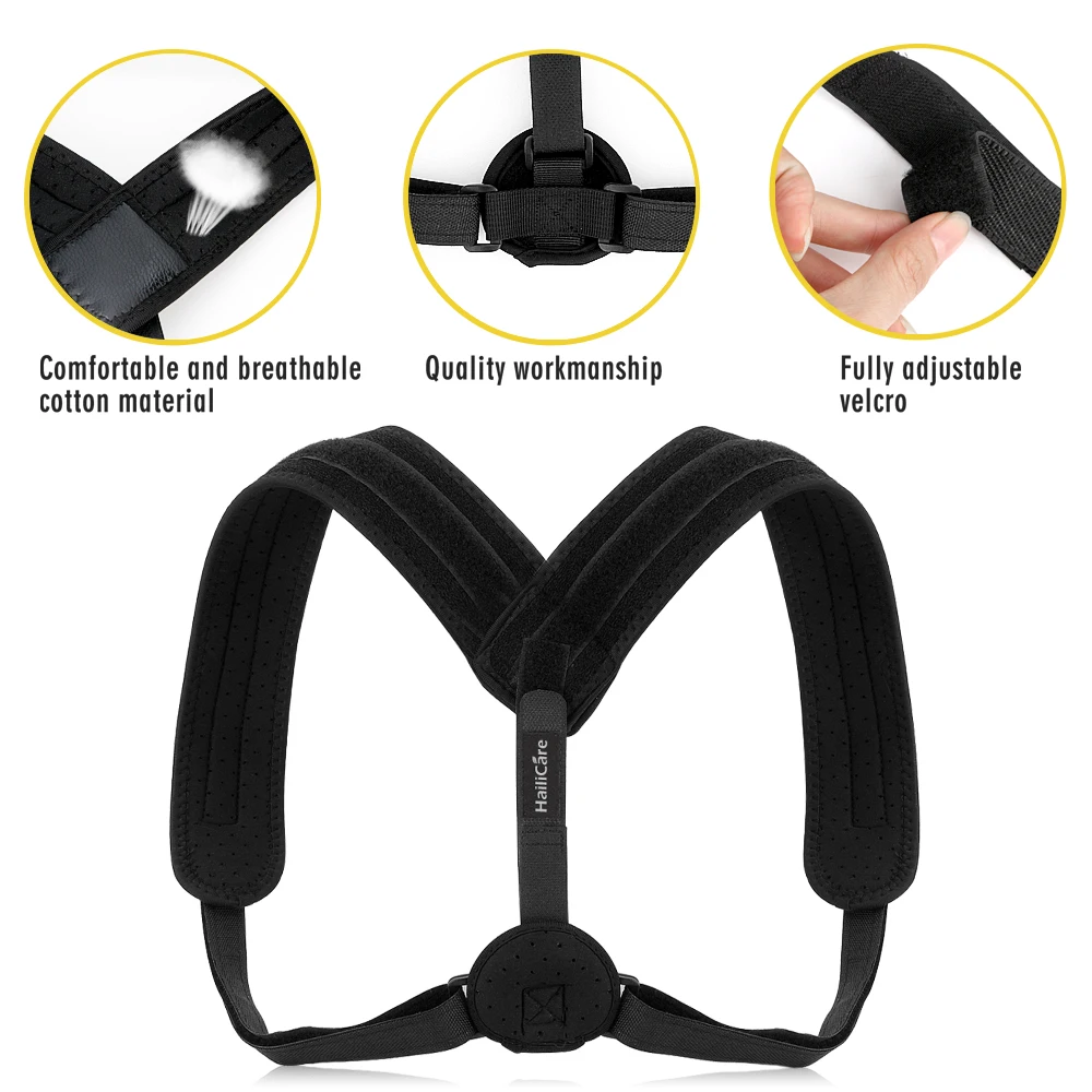 Cheap adjustable dual tightening straps neoprene back posture corrector clavicle brace